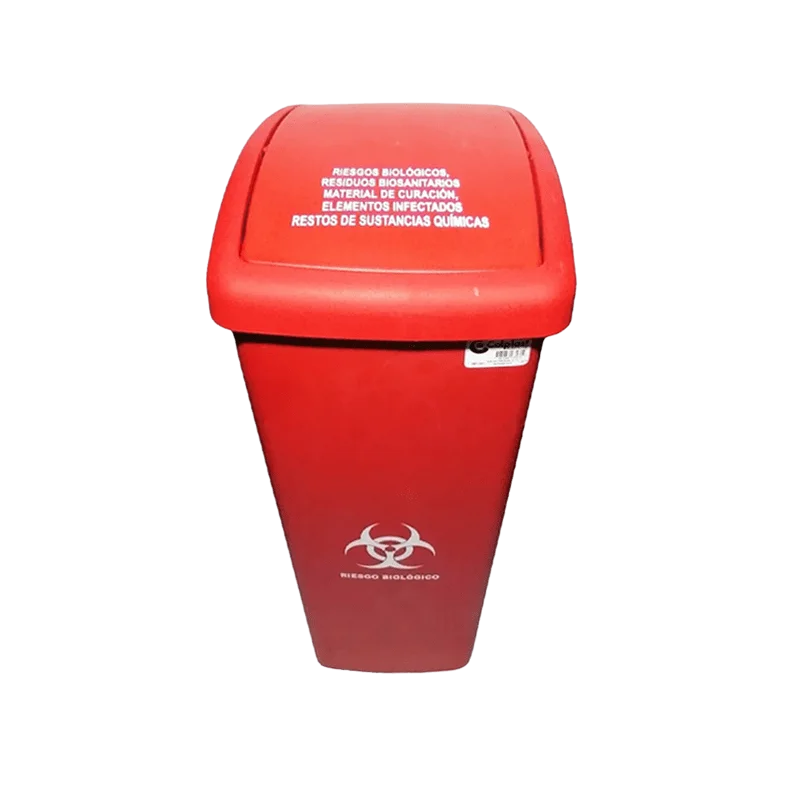 Caneca de Basura 55lt Roja