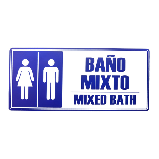 Señalización Baño Mixto 15x30