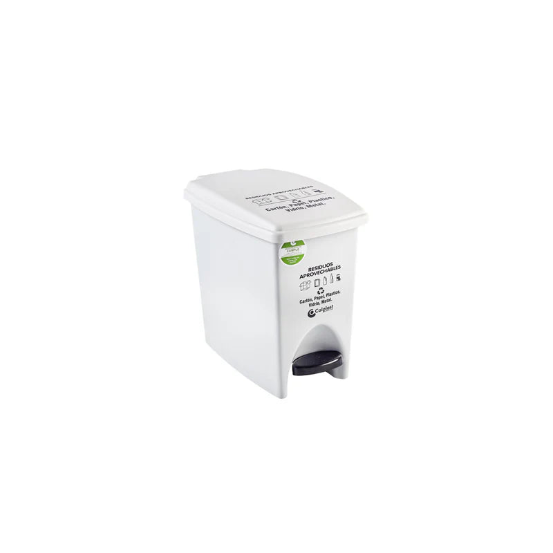 Papelera Blanca de Pedal 12lt