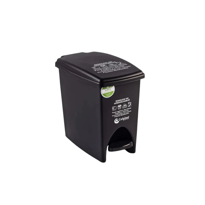 Papelera Negra de Pedal 12lt