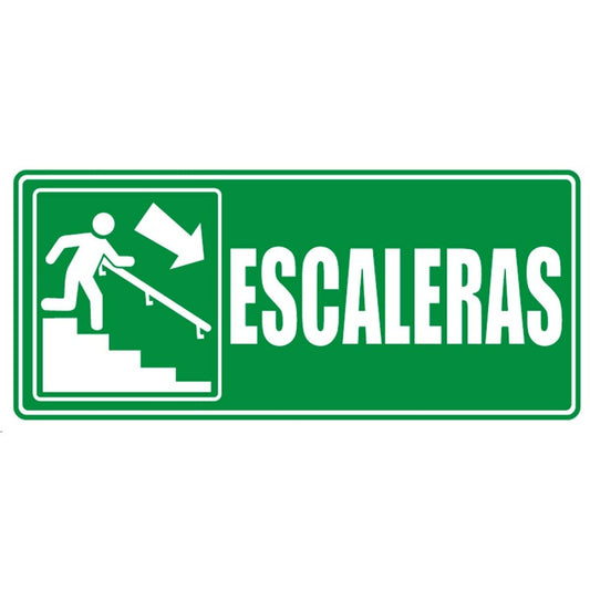 Señalización Escaleras Bajando Derecha 15x30