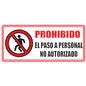 Señalización Personal Autorizado 15x30